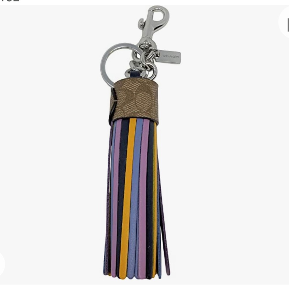 NWOT Coach Colorblock Tassel Bag Charm in Signature Canvas Style